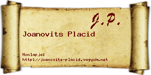 Joanovits Placid névjegykártya